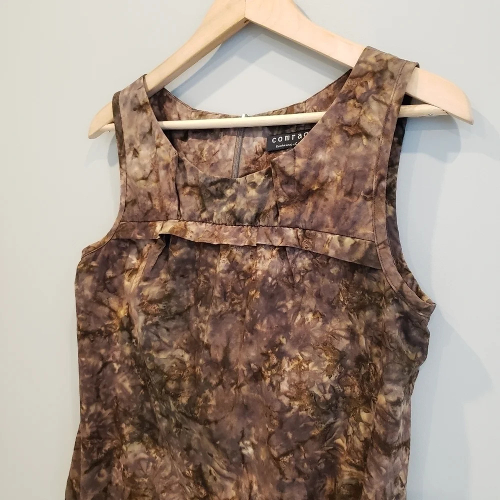 Comrags Injection Print Midi Sheath Dress Ruffle Details  Made in Canada NWOT - Picture 5 of 15